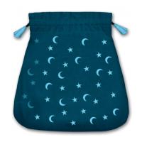 Bolsa Tarot Terciopelo Azul 20,5 x 20 cm (Motivo Estrellas y Lunas) *