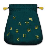 Bolsa Tarot Terciopelo Negro 20,5 x 20 cm (Motivo Astrologico) *