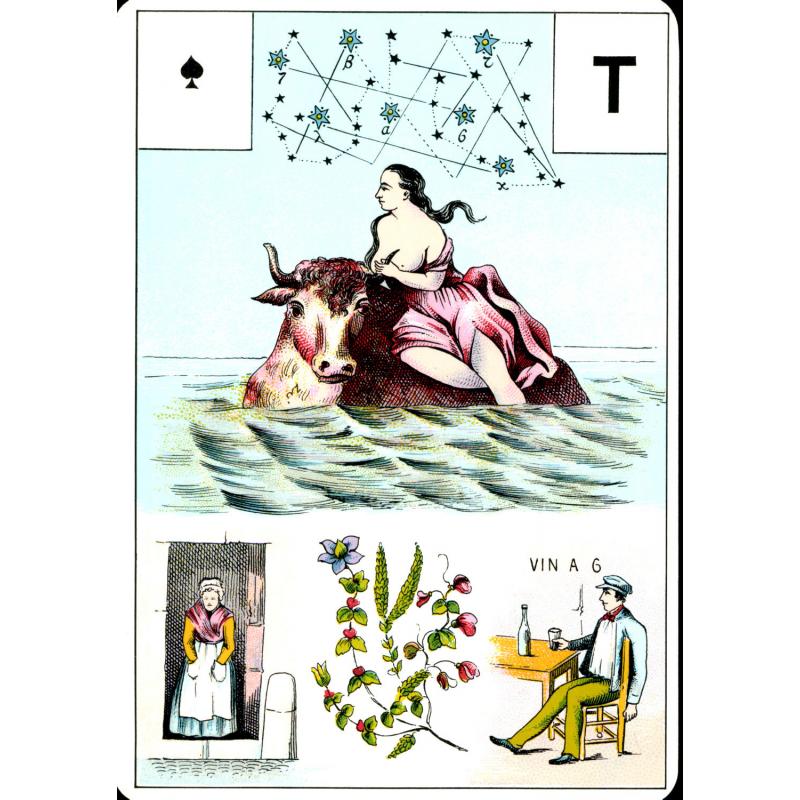 Tarot coleccion Grand Jeu de Mlle Lenormand (Set - 54 Cartas) (1977) (FR) (Esquinas redondeadas) (Grimaud) 09/16