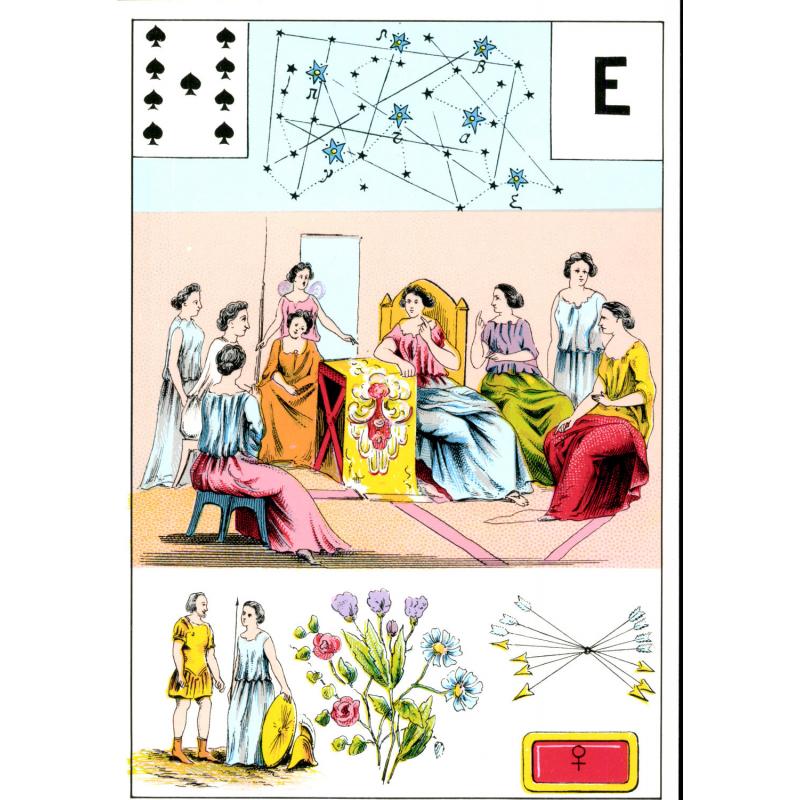 Tarot coleccion Grand Jeu de Mlle Lenormand (Set - 54 Cartas) (1965) (FR) (Grimaud) Caja Azul 09/16