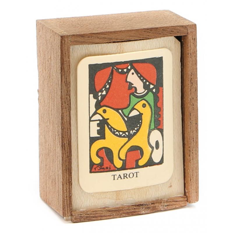 Tarot coleccion Vilaro -  Joan Josep Vilaro Decors (1988) (22 Arcanos + 4 extras) (Mini) (Artesanal) (Cajita de madera) (22 X 30 mm) 12/16