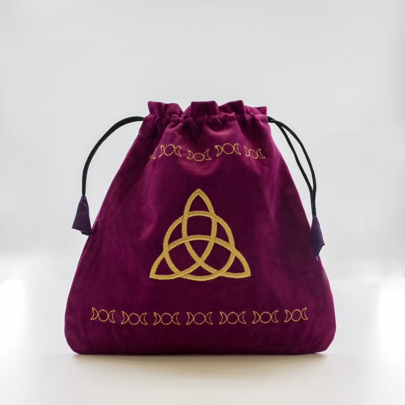 Bolsa Tarot Terciopelo Morada 20,5 x 20 cm (Motivo Simbolo Embrujadas - Diosas) *