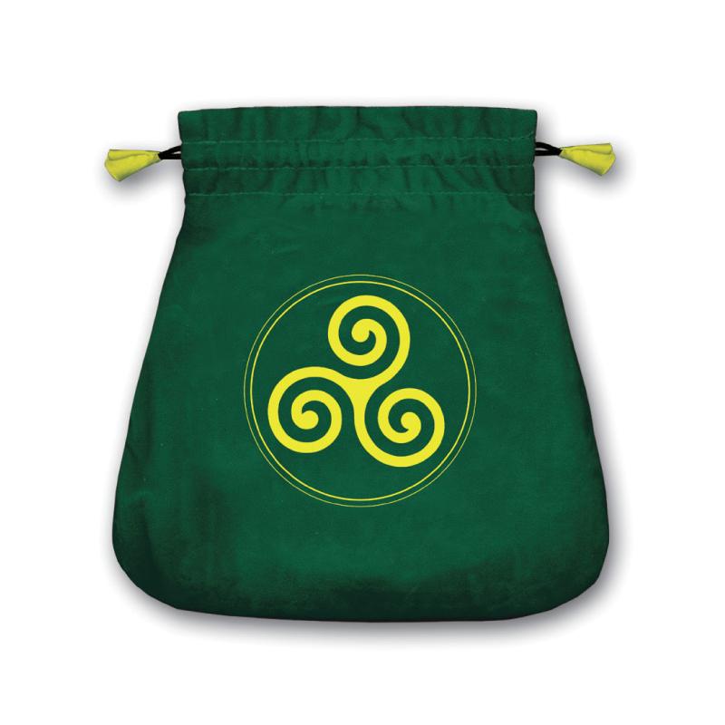 Bolsa Tarot Terciopelo Verde 20,5 x 20 cm (Motivo Trisquel) *