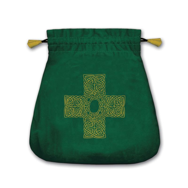 Bolsa Tarot Terciopelo Verde 20,5 x 20 cm (Motivo Cruz Celta) (HAS)