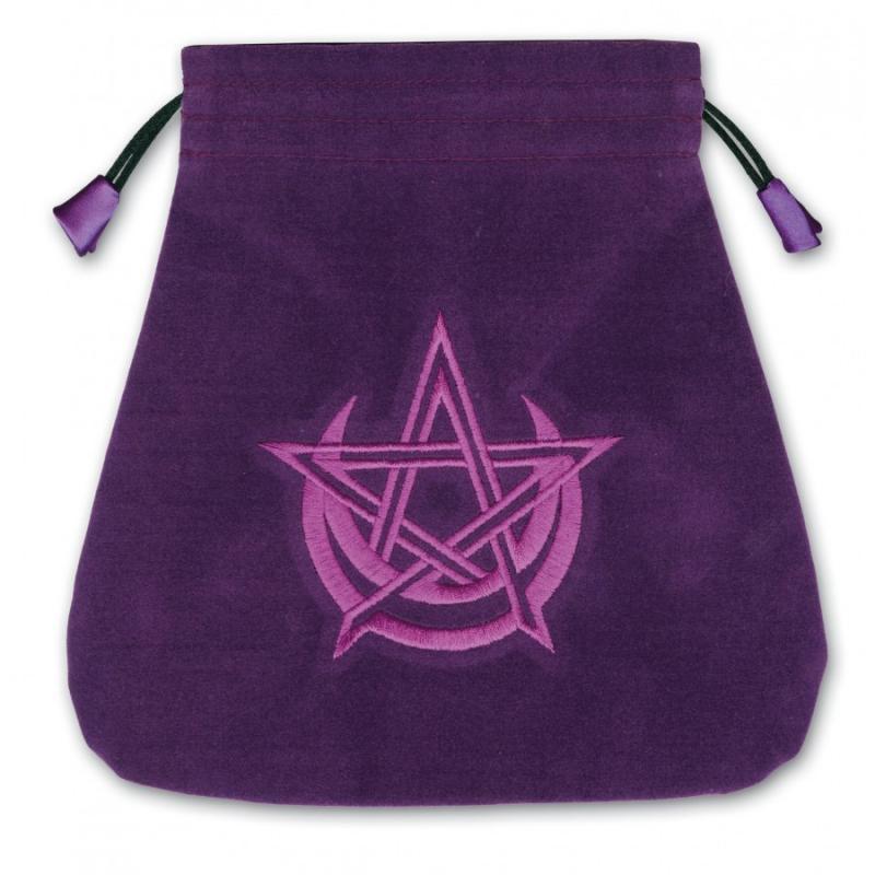 Bolsa Tarot Terciopelo Morado 20.5 x 20 cm (Motivo Wicca)