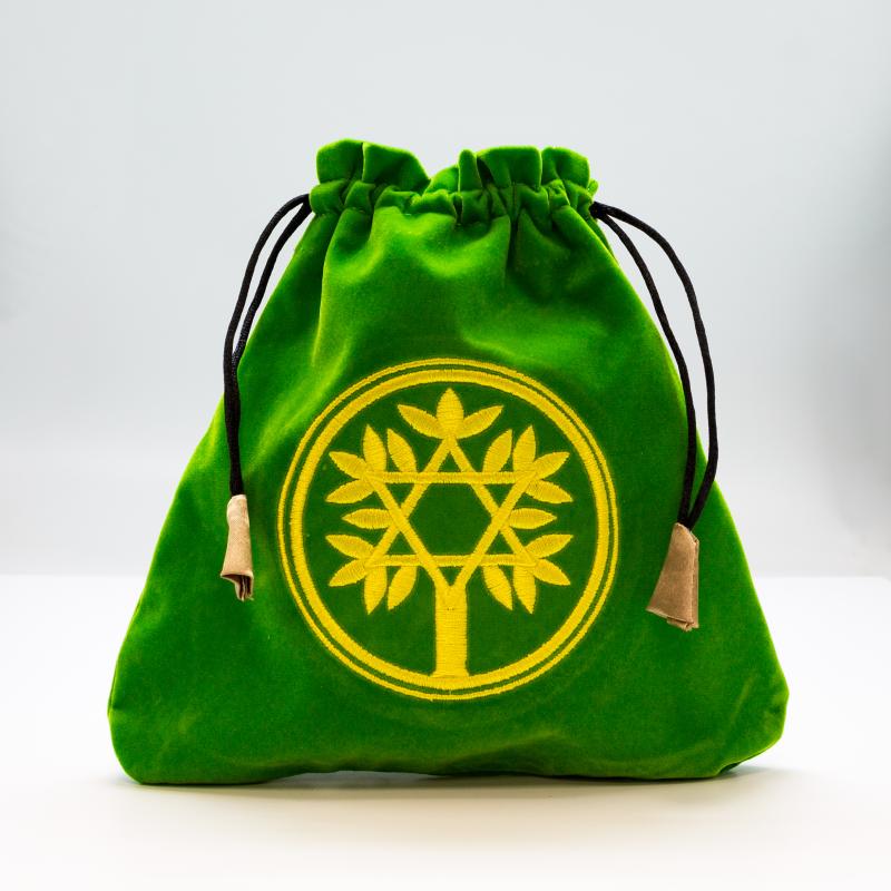 Bolsa Tarot Terciopelo Verde 20,5 x 20 cm (Motivo Arbol Celta) *