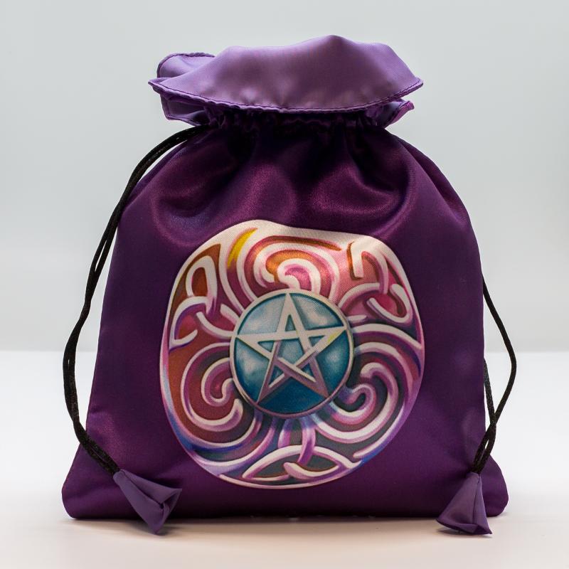 Bolsa Tarot Seda Morada 23 x 16 cm (Motivo Estrella Magica) (HAS)