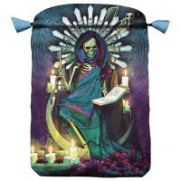 Bolsa Tarot Santa Muerte - Seda 23 x 16 cm (azul)