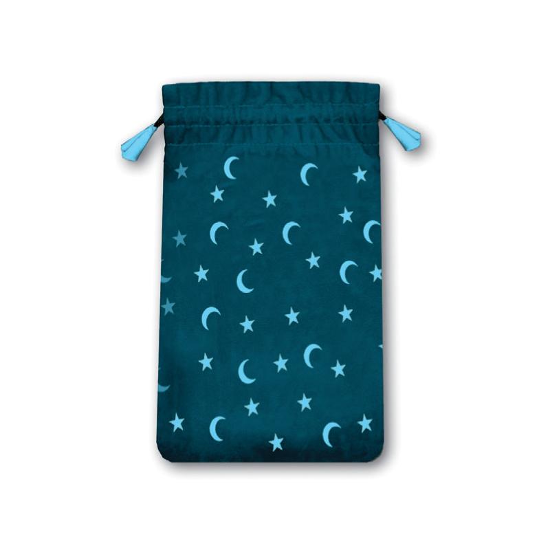 Bolsa Tarot Mini Estrellas y Lunas - Terciopelo 13,5 x 8,5 cm (azul)