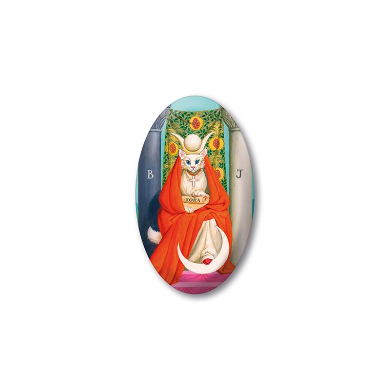 Tarot Magnet White Cats (High Priestess) (SCA)