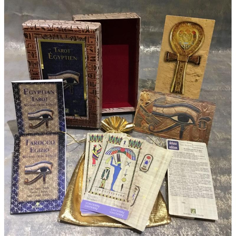 Tarot coleccion Egyptian 1926 Deluxe, 2 Talismanes, (Giordano Berti)  Edicion Limitada 986 Ejemplares Numerados y Firmados (25 Cartas+ instrucciones (GioB) 12/19 (EN)