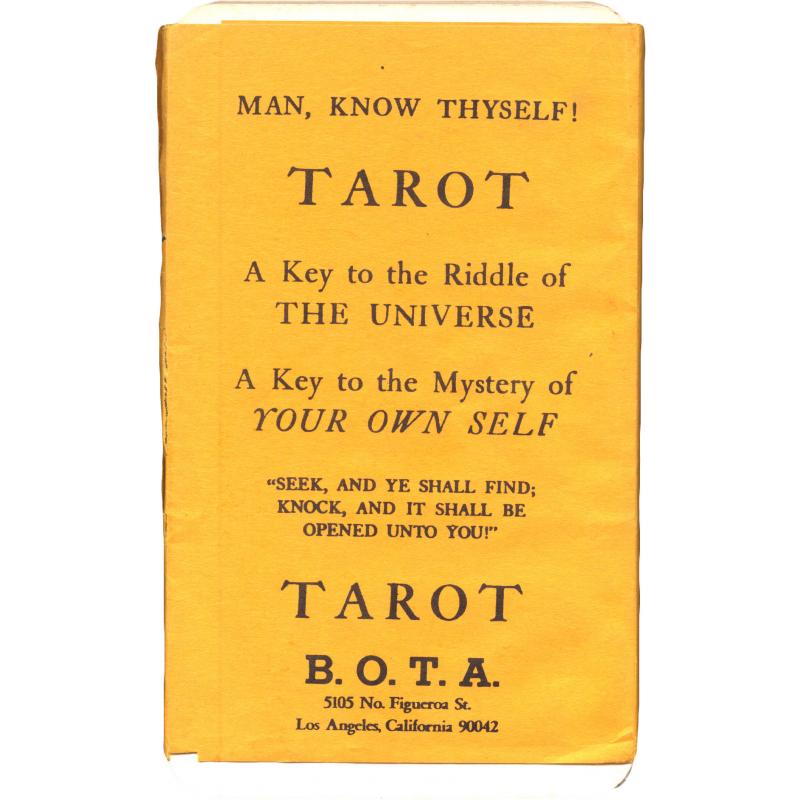 Tarot coleccion Builders of the Adytum (B.O.T.A.) A Key to the Riddle of The Universe - A Key to the Mystery of Your Own Self (1ÃÂª Edicion) (EN) (USA) (F)