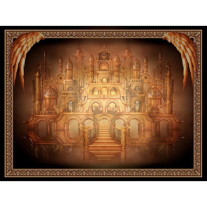 Tapete Seda Grand Luxe Castle Reading Cloth - Ciro Marchetti (Satinado) (Artesano hecho a mano) (Firmado) (90x70 cm)